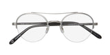 Garrett Leight Manchester blue light blocking eyeglasses with a stylish metal frame and demo lenses.