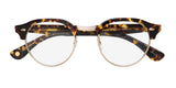 Garrett Leight Oakwood blue light blocking eyeglasses in tortoise design with demo lenses.