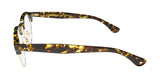 Side view of Garrett Leight Oakwood blue light blocking eyeglasses with tortoiseshell pattern frame.