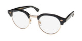 Garrett Leight Oakwood Blue Light Technology Eyeglasses in black and gold with demo lenses.