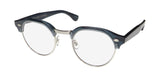 Garrett Leight Oakwood Blue Light Technology Eyeglasses in navy/silver, stylish metal and acetate frame.