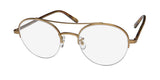 Garrett Leight Manchester Blue Light Technology Eyeglasses in brushed gold and feather tortoise color.