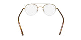 Garrett Leight Manchester Blue Light Technology Eyeglasses with round metal frame and demo lenses.