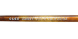 Garrett Leight Manchester Blue Light Technology Eyeglasses temple with logo detail in tortoiseshell pattern.