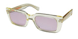 Garrett Leight designer sunglasses in pure glass color with pink lenses and acetate frame, size 49-21-145.