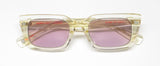 Garrett Leight designer sunglasses with clear frame and gradient lenses, perfect for stylish sun protection.