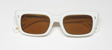 Garrett Leight Gl 3030 Sunglasses with white frames and brown lenses, stylish and UV protective.