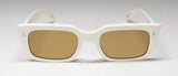 Garrett Leight Gl 3030 Sunglasses with white frame and brown lenses, stylish eye protection.