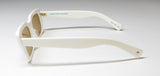 Garrett Leight Gl 3030 Sunglasses side view with white frame and brown lenses