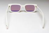 Garrett Leight Gl 3030 Sunglasses featuring white frames and purple lenses, ideal for UV protection and style.