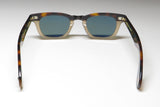 Garrett Leight designer sunglasses with blue lenses and tortoiseshell frames, perfect for fashion and UV protection.
