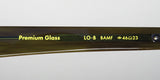Close-up of Garrett Leight Lo-B Sunglasses showing Premium Glass detail and model specifications.