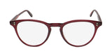 Garrett Leight Alice blue light technology eyeglasses with red frame and demo lenses.