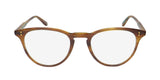Garrett Leight Alice Blue Light Technology Eyeglasses in amber color with demo lenses.